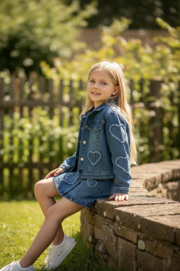 Cowgirl Kalp Detaylı Takım