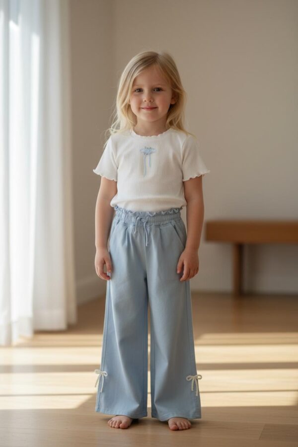 Fiyonk Detaylı Mavi Kot Takım